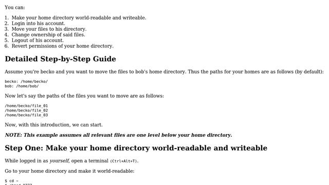 Ubuntu: Move file to another user's home directory (without sudo) смотреть онлайн