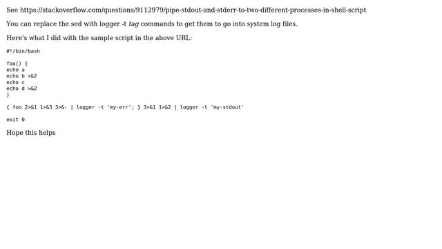 How to record stdout and stderr with different tags in syslog? (3 Solutions!!) смотреть онлайн