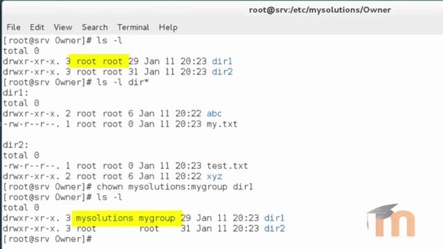 File Permissions in RHEL 7 - Part 8 ( Owner and Group Settings Recursively ) смотреть онлайн