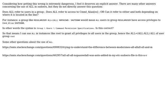 Unix & Linux: In sudoers does (ALL)=All refer to users or privileges? User Privilege Managment смотреть онлайн