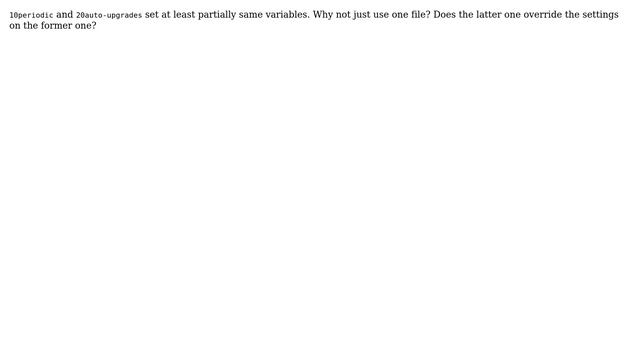 Ubuntu: Why there are 2 files setting same variables on /etc/apt/apt.conf.d/? смотреть онлайн