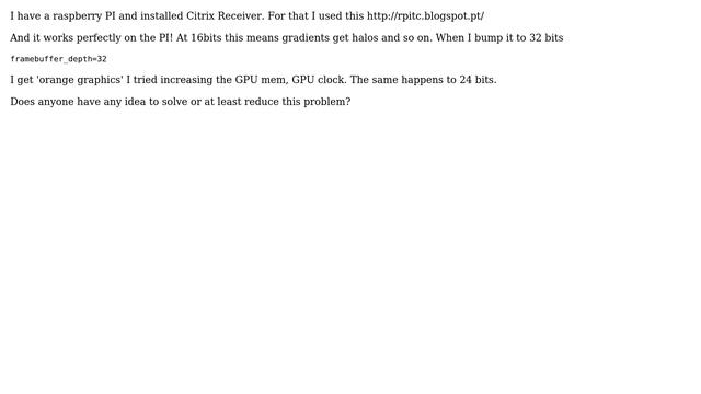 Raspberry Pi: Citrix receiver strange colors смотреть онлайн