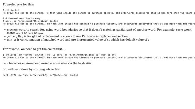 Unix & Linux: How can I append an incremental count to every predefined word of a text file? смотреть онлайн
