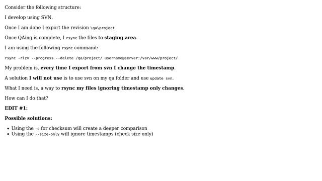 Unix & Linux: Rsyncing files without taking into account change in timestamps смотреть онлайн