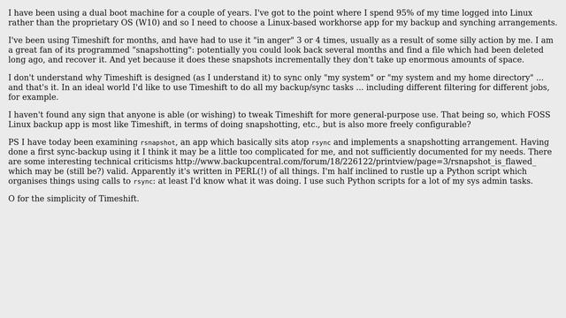 Unix & Linux: Use Timeshift or similar for synching/backing up arbitrary locations? смотреть онлайн