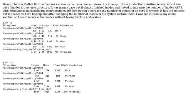 Unix & Linux: increase the number of inodes online смотреть онлайн