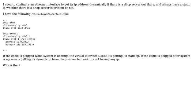 Unix & Linux: Virtual ethernet is not getting its static ip on hotplug смотреть онлайн