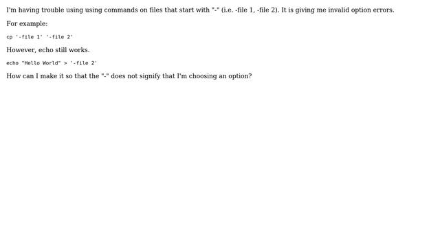 Unix & Linux: How to use commands on files that start with "-"? смотреть онлайн