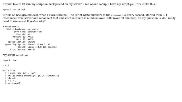 Unix & Linux: Do I really need to use nohup? смотреть онлайн