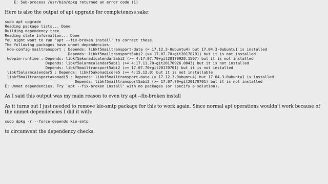 Ubuntu: Error processing archive while running apt --fix-broken install смотреть онлайн