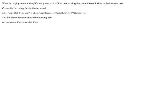 Is it possible to make a bash script to simplify using echo to overwrite the same text file with... смотреть онлайн