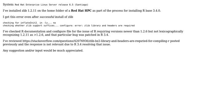 error: zlib library and headers are required R on HPC смотреть онлайн