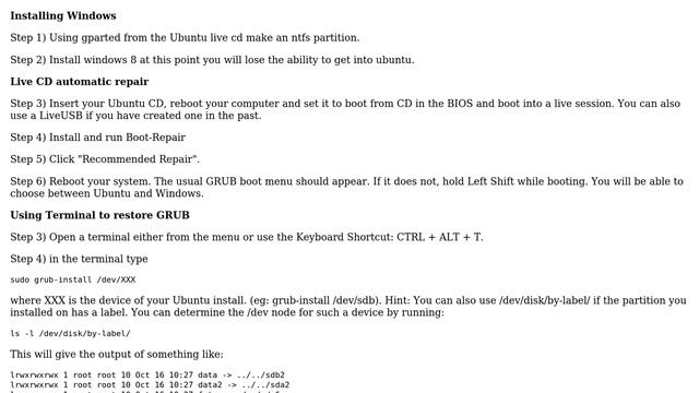 Can't install Windows 8 while Ubuntu is already installed (want to dual boot) смотреть онлайн