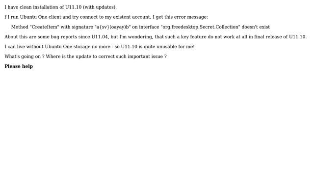 Not able to sign in Ubuntu One with "org.freedesktop.Secret.Collection" error смотреть онлайн