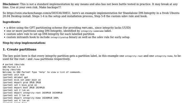 Unix & Linux: dm-integrity standalone mapper device lost after reboot (2 Solutions!!) смотреть онлайн
