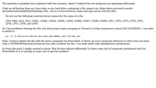 Why does PowerShell behave differently than cmd.exe given the same command? смотреть онлайн