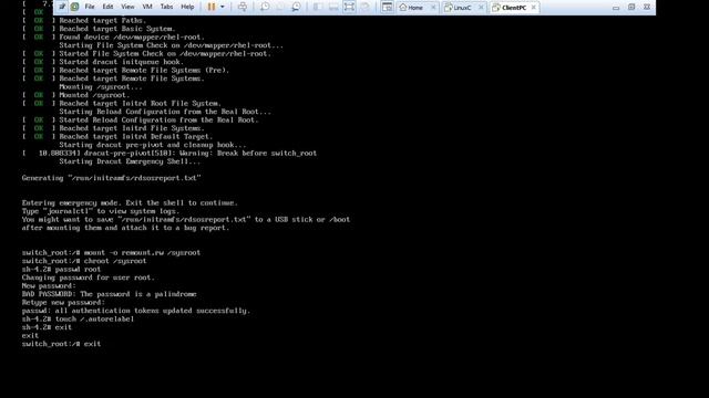 How to break root password in Redhat 7 linux смотреть онлайн