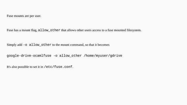 root doesn't see a FUSE mounted directory смотреть онлайн