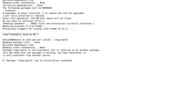 Unix & Linux: Why brackets can't be installed on Debian? смотреть онлайн