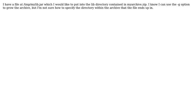 Specify directory within zip file when growing archive смотреть онлайн