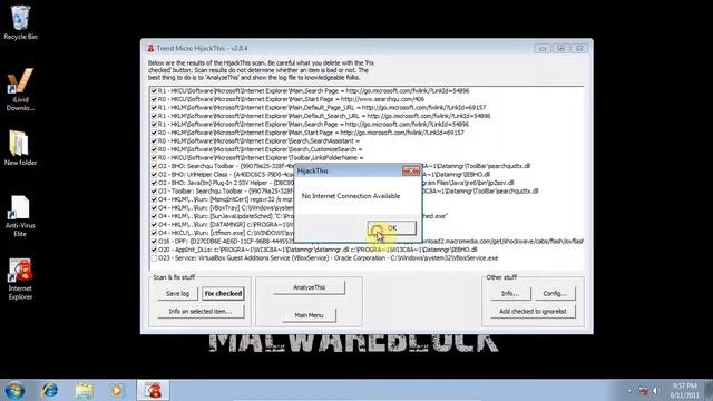 Trend Micro HijackThis Malware Removal Test