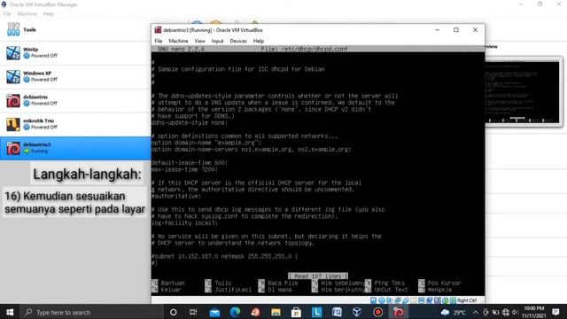 Konfigurasi DHCP server pada linux debian 8 melalui Vm Virtual Box смотреть онлайн