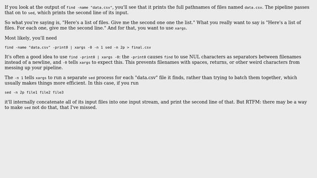 Unix & Linux: How to find specific csv files and extract their second row into a single csv file? смотреть онлайн