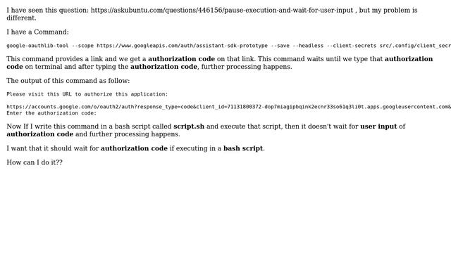 Wait for input while executing bash script смотреть онлайн