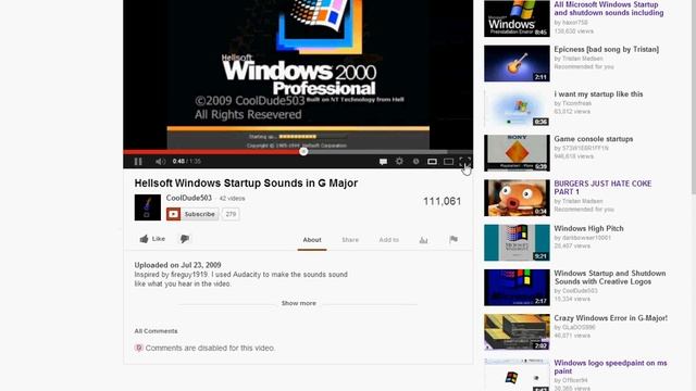 WINDOWS 2000 STARTUP IN G-MAJOR смотреть онлайн