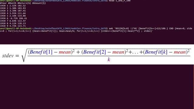 Linux and statistics : awk to compute the standard deviation value of Data смотреть онлайн
