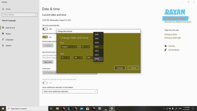 How to change date and time settings on Windows 10 смотреть онлайн