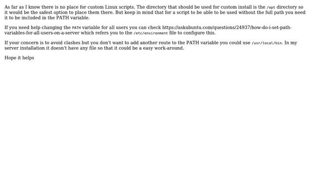 Is there a standard place for placing custom Linux scripts? (4 Solutions!!) смотреть онлайн