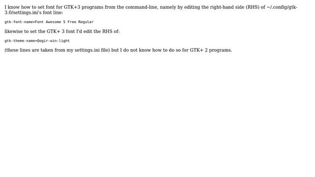 Unix & Linux: How to set font and theme for GTK+2 programs from the command-line on Linux? смотреть онлайн