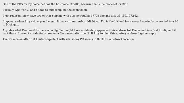 Unix & Linux: Why am I getting a random IP in bash-completion when I try a network command? смотреть онлайн
