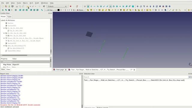 Screencast ArchWall Sketch Creation Bug FreeCAD 0 17 git201712161449 glibc x86 64 AppImage смотреть онлайн