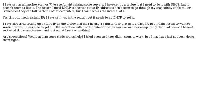 Unix & Linux: How can I have a bridge that uses DHCP? смотреть онлайн