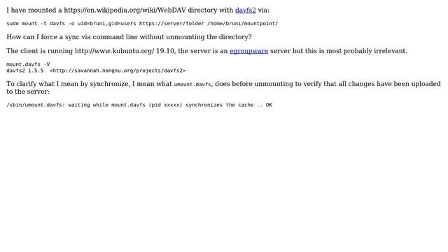 Unix & Linux: How to manually synchronize a mounted webdav folder? смотреть онлайн