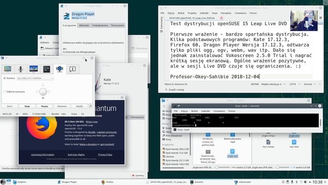 Dzienniczek 20181205 SuSE 15 KDE Live DVD Test смотреть онлайн