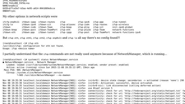 Why can't Fedora start my (hard wired) network? смотреть онлайн