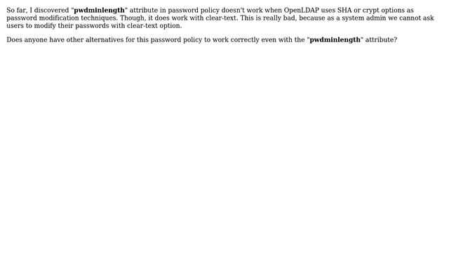 Unix & Linux: Password Policy on Openldap doesn't support all attributes смотреть онлайн