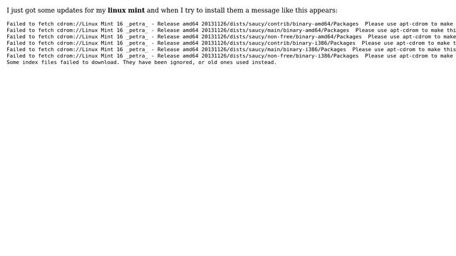 Unix & Linux: Linux Mint Update Error