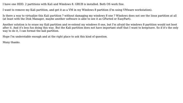 Dual boot win/kali - virtualize the linux partition смотреть онлайн