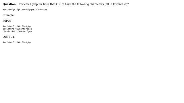 Unix & Linux: Only grep for lines that only contain alphabetical characters смотреть онлайн