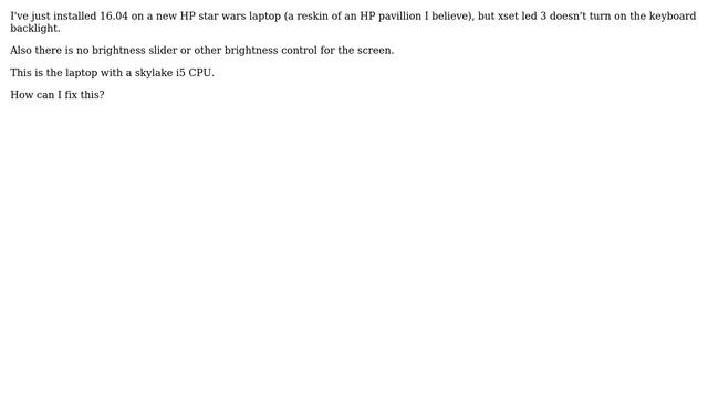 Ubuntu: hp star wars laptop keyboard backlight control, & screen brightness смотреть онлайн
