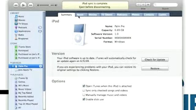 Palm Pre Syncing with iTunes смотреть онлайн