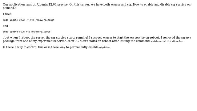 enable/disable NTP service on Ubuntu 12.04 смотреть онлайн
