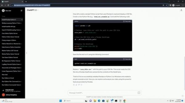 pip install pandas python 3 windows