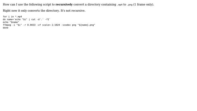 use find command for recursive conversion using ffmpeg смотреть онлайн