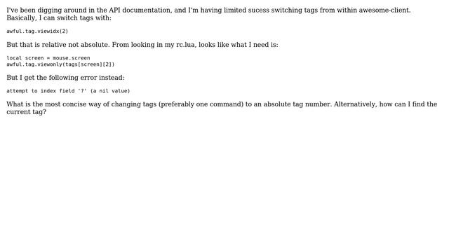 Unix & Linux: How to switch tags via awesome API? смотреть онлайн