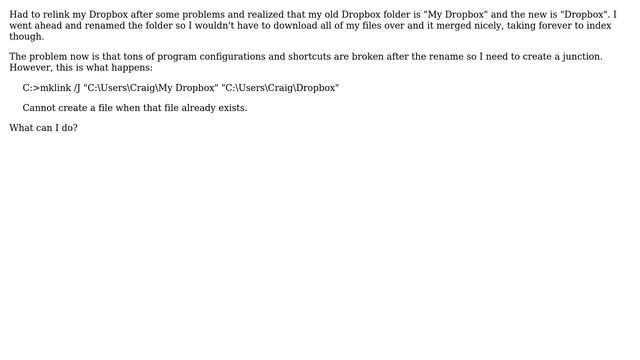 Unix & Linux: Why can't I create a junction with Dropbox? смотреть онлайн